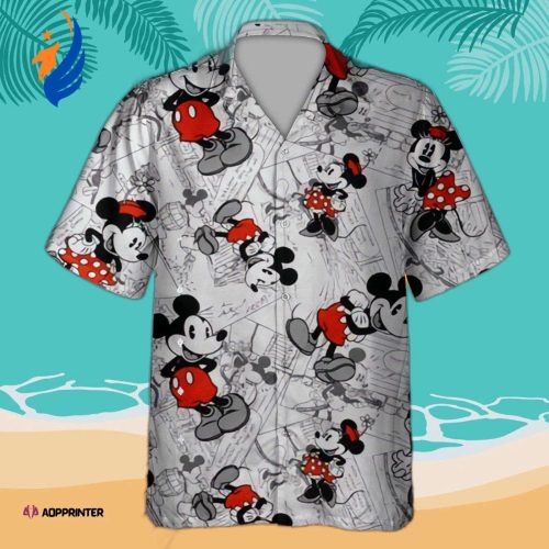 Stylish Summer Tropical Minnie and Mickey 3D Hawaiian Shirt for Men & Women – Perfect for Beach Getaways!