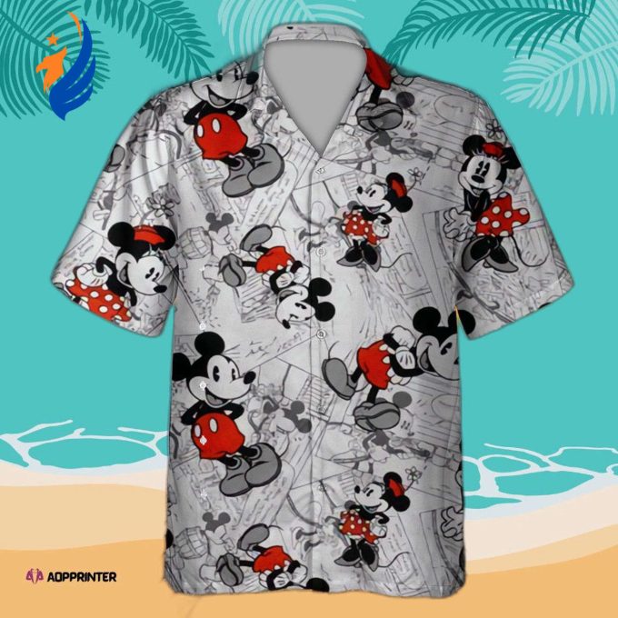 Stylish Summer Tropical Minnie and Mickey 3D Hawaiian Shirt for Men & Women – Perfect for Beach Getaways!