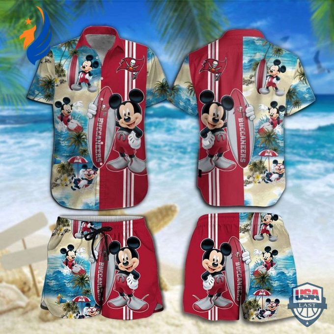 Tampa Bay Buccaneers Mickey Mouse Hawaiian Shirt: Show Your Team Spirit with this Fun and Stylish NFL Apparel!