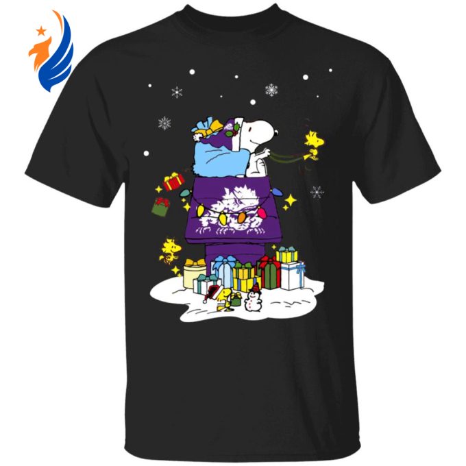 Spread Christmas Cheer with TCU Horned Frogs Santa Snoopy Shirt