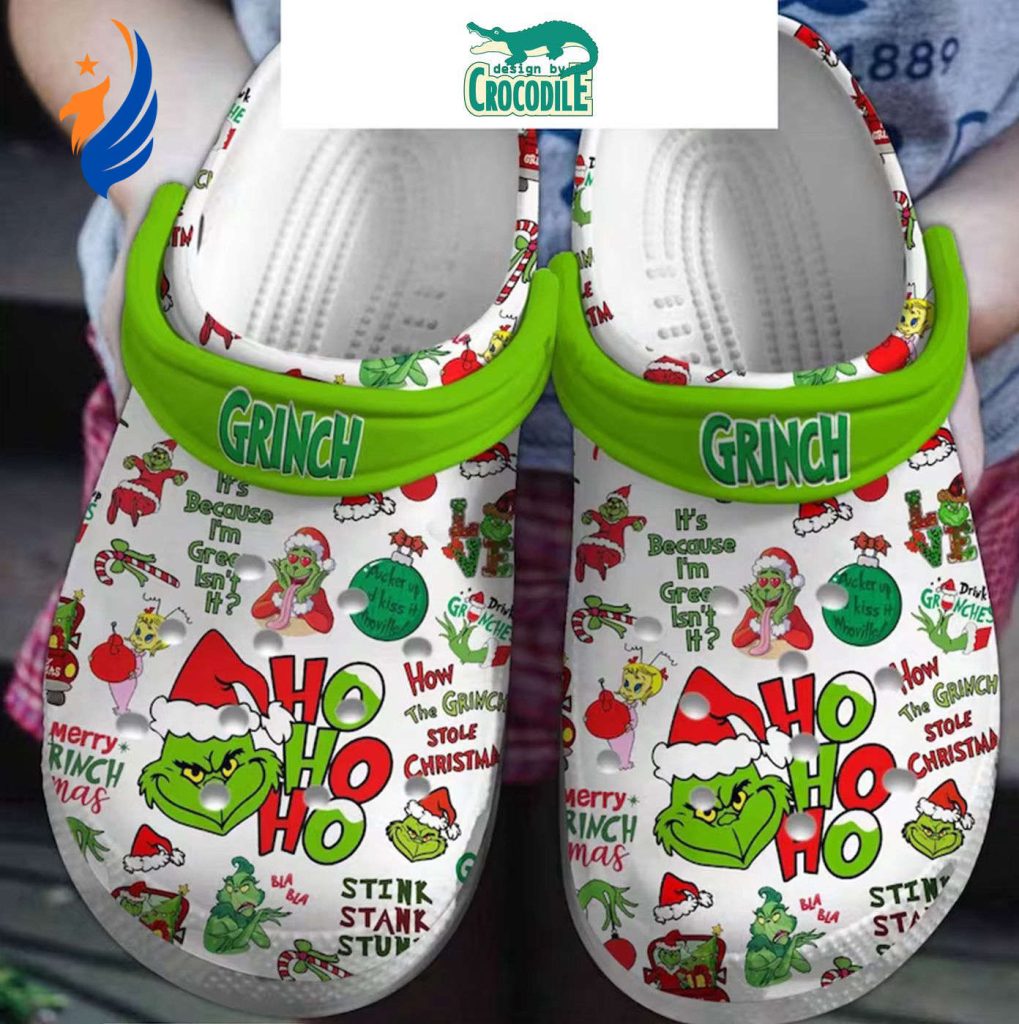 The Grinch Classic White Unisex Christmas Clogs The Grinch Classic White Unisex Christmas Clogs