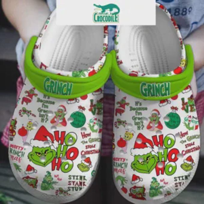 The Grinches Classic White Unisex Christmas Clogs
