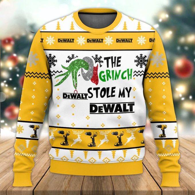 Get Festive with The Grinches Stole My Dewalt Ugly Sweater – Perfect Holiday Gift!