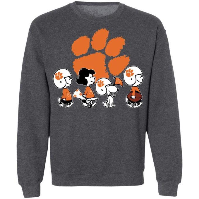 Clemson Tigers NCAA Shirt: Peanuts Snoopy & Friends Cheer – Officially Licensed Apparel