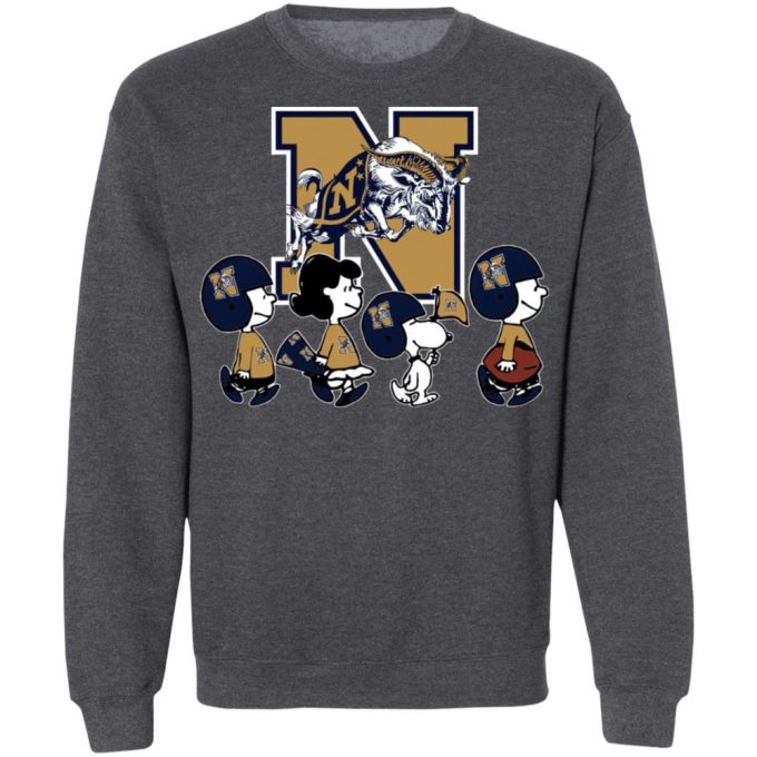 NCAA Navy Midshipmen Shirt: Peanuts Snoopy & Friends Cheer On! Get Yours Now!