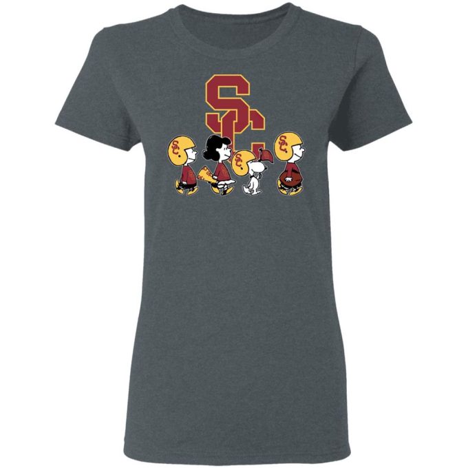 Peanuts Snoopy & Friends Cheer for USC Trojans NCAA Shirt – Show Your Team Spirit!