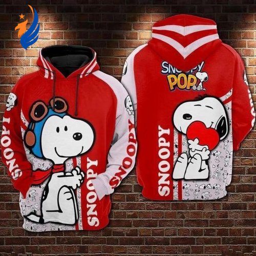 Stay Stylish with Peanuts Snoopy Heart 118 Fan Gift Aop Hoodie - Unisex Graphic Outfit