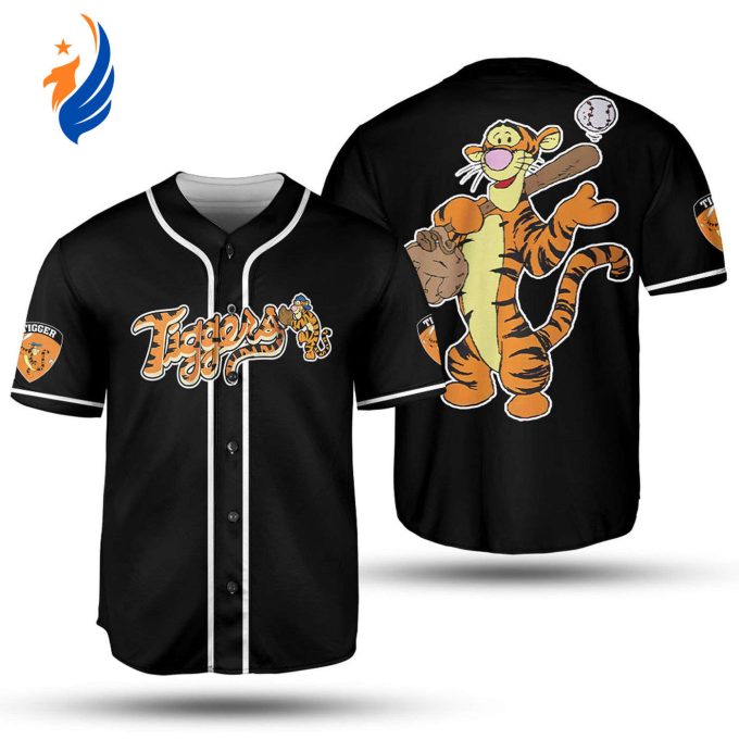 Tigger Winnie Pooh Baseball Player Jersey – Disney Cartoon Graphics – Unisex Black Baseball Shirt Tigger Winnie Pooh Baseball Player Jersey – Disney Cartoon Graphics – Unisex Black Baseball Shirt