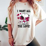 Valentine Day T Shirt, Peanuts Snoopy All The Love Valentine T-Shirt Valentine Day T Shirt, Peanuts Snoopy All The Love Valentine T-Shirt