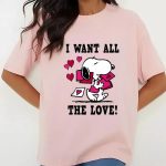 Valentine Day T Shirt, Peanuts Snoopy All The Love Valentine T-Shirt Valentine Day T Shirt, Peanuts Snoopy All The Love Valentine T-Shirt