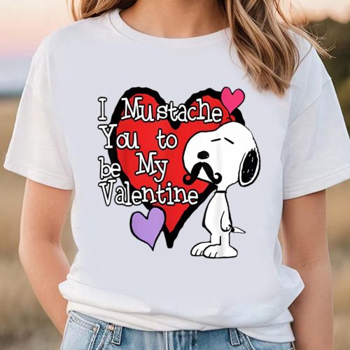 Valentine Day T Shirt, Peanuts Snoopy Heart Dog Shirt Valentine Day T Shirt, Peanuts Snoopy Mustache You To Be My Valentine T-Shirt