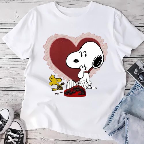 Valentine Day T Shirt, Snoopy And Woodstock Eat Chocolate Valentine Day Shirt Valentine Day T Shirt, Snoopy And Woodstock Eat Chocolate Valentine Day Shirt