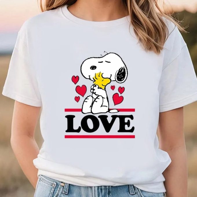 Valentine Day T Shirt, Snoopy And Woodstock Love T-Shirt Valentine Meaning Holiday Valentine Day Gifts Shirt