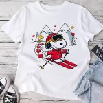 Valentine Day T Shirt, Snoopy And Woodstock Skiing Valentine Day Shirt Valentine Day T Shirt, Snoopy And Woodstock Skiing Valentine Day Shirt