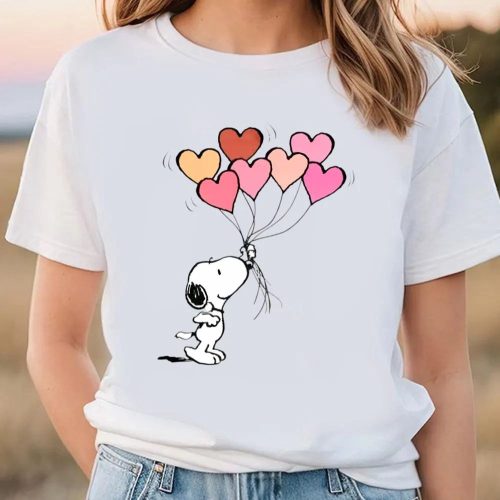 Valentine Day T Shirt, Snoopy Balloon Hearts Valentines Day Gift T Shirt Valentine Day T Shirt, Snoopy Balloon Hearts Valentines Day Gift T Shirt