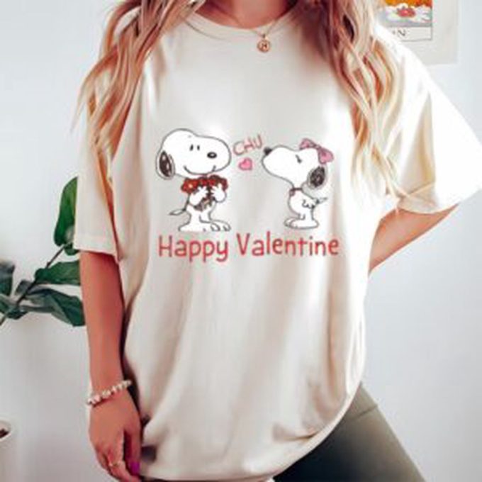Valentine Day T Shirt, Snoopy Happy Valentine Day Coupe Shirt