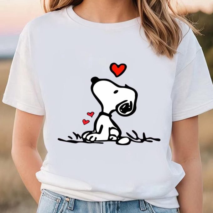 Valentine Day T Shirt, Snoopy Heart Valentine’s Day Balloon T-Shirt Snoopy Love Shirt Snoopy