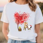 Valentine Day T Shirt, Snoopy Paint Valentine Tree T-shirt