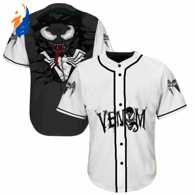 Marvel Venom Ver2 Baseball Jersey: Perfect Gift for Comic Lovers Marvel Venom Ver2 Baseball Jersey: Perfect Gift for Comic Lovers