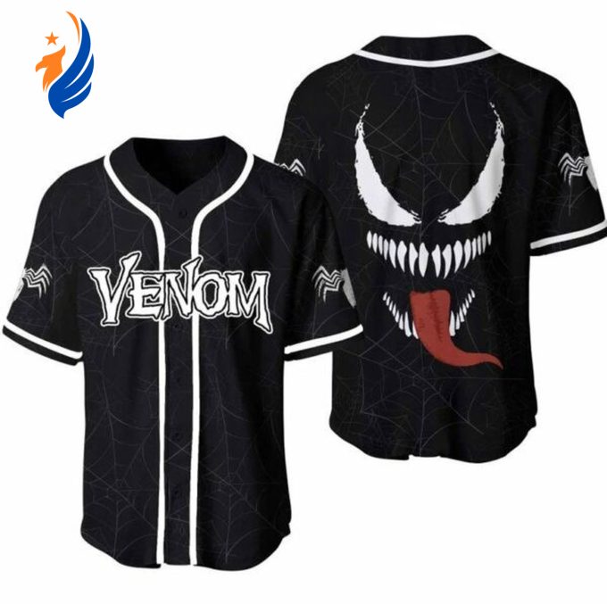 Venom Marvel Baseball Jersey: Comic-Inspired Gift for Spider-Man Fans Venom Marvel Baseball Jersey: Comic-Inspired Gift for Spider-Man Fans