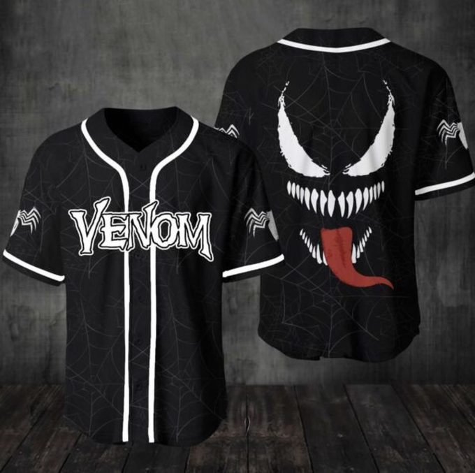 Upgrade Your Style with Venom Superhero Marvel Baseball Jersey – Exclusive Design for Marvel Fans