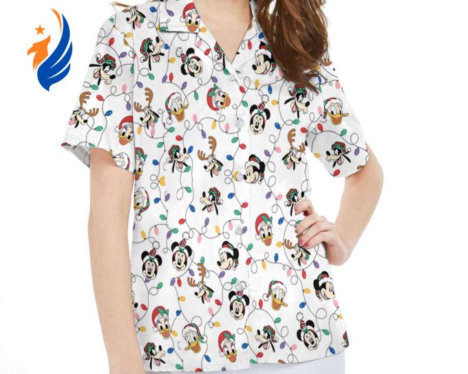 Vintage Mickey And Friends Christmas Light Hawaiian Shirt – Disney Merry Christmas Xmas Hawaii Party Shirt Perfect for Disneyland Holiday Trip