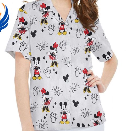 Vintage Mickey & Minnie Mouse Hawaiian Shirt – Retro Disney Style for Beach Lovers