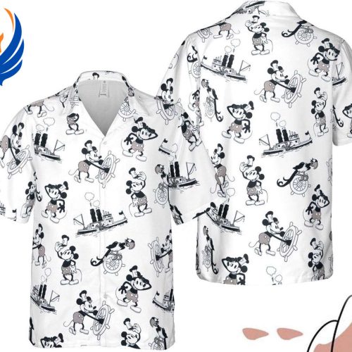 Vintage Mickey Mouse Steamboat Willie 1929 Hawaiian Shirt – Retro Disney Collectible
