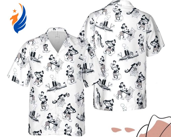Vintage Mickey Mouse Steamboat Willie 1929 Hawaiian Shirt – Retro Disney Collectible
