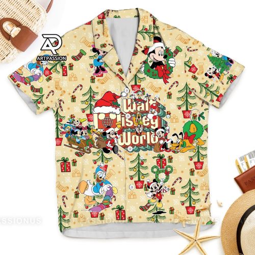 Get Festive with Walt Disney World Christmas Hawaiian Shirt – Mickey Minnie Design