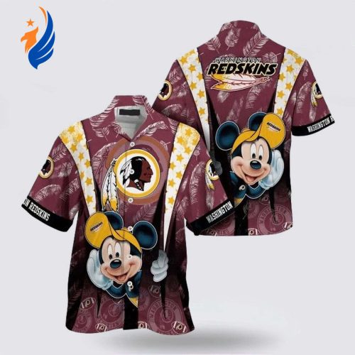 Get Game-Day Ready with Washington Redskins NFL Mickey Mouse Hawaiian Shirt – Perfect for Fans!