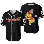 Cute Disney Winnie Pooh Red Black Graphics Unisex Baseball Jersey – Custom Casual Outfit