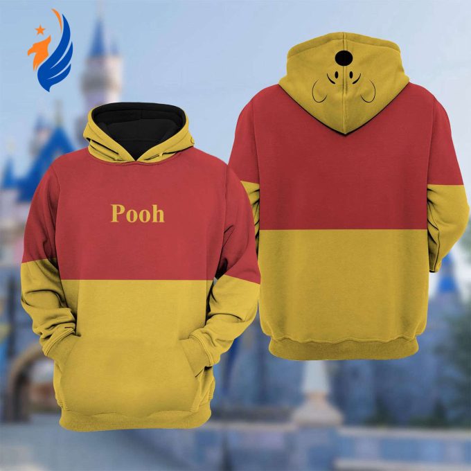 Yellow Pooh Bear 3D Costume Shirt: All Over Print Cosplay Hoodie for Halloween & Movie Character Outfit Yellow Pooh Bear 3D Costume Shirt: All Over Print Cosplay Hoodie for Halloween & Movie Character Outfit