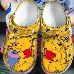 Winnie The Pooh And Cute Bee Honey Orange Blue Clogs For Kids And Adutls