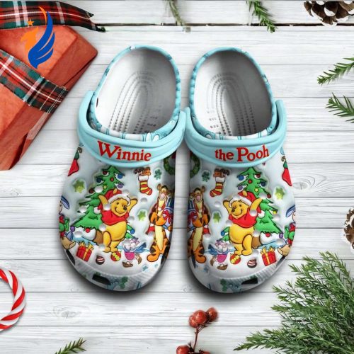 Winnie The Pooh And Frieds Decor Christmas Tree Pastel Blue Clogs For Kids And Adults