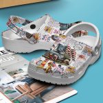 Winnie The Pooh And Frieds On USA Independence Day White Clogs For Kids And Adutls Winnie The Pooh And Frieds On USA Independence Day White Clogs For Kids And Adutls