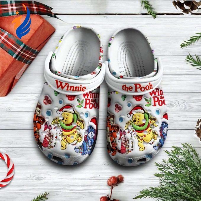 Winnie The Pooh And Friends Decor Christmas White Clogs For Kids And Adults Winnie The Pooh And Friends Decor Christmas White Clogs For Kids And Adults