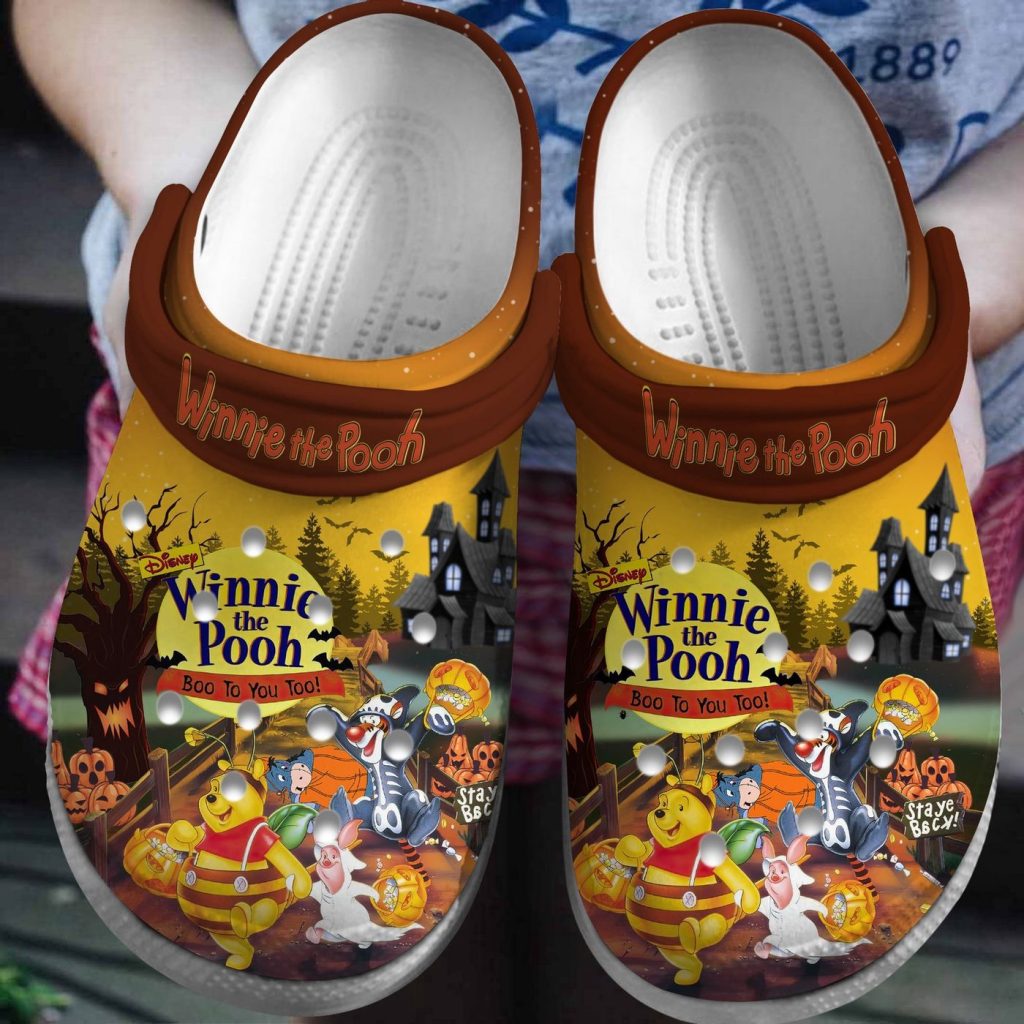 Winnie The Pooh And Friends Happy Halloween Brown Clogs For Kids And Adutls Winnie The Pooh And Friends Happy Halloween Brown Clogs For Kids And Adutls