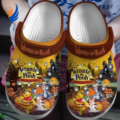 Winnie The Pooh And Friends Happy Halloween Brown Clogs For Kids And Adutls