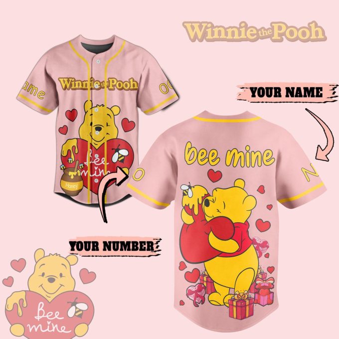 Play Ball in Style with Winnie-the-Pooh Baseball Jersey for Men Women and Kids Play Ball in Style with Winnie-the-Pooh Baseball Jersey for Men Women and Kids