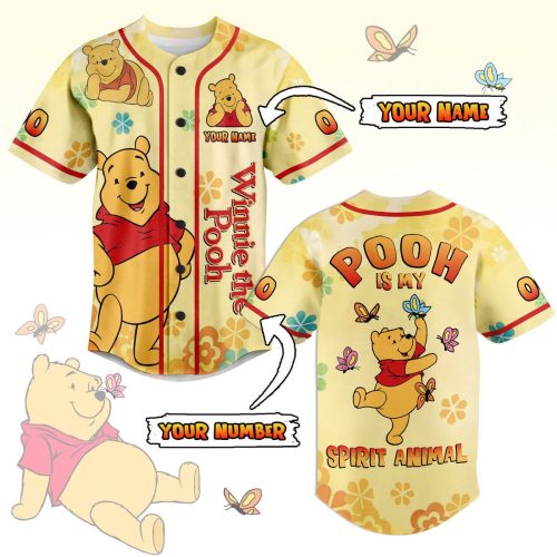Get Ready for Adventure with Winnie-the-Pooh Baseball Jersey – Perfect for Men Women and Kids!