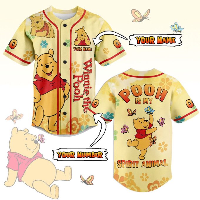 Get Ready for Adventure with Winnie-the-Pooh Baseball Jersey – Perfect for Men Women and Kids!