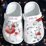 Winnie The Pooh Blue Play With Red Bubble Light Gray Clogs For Kids And Adutls