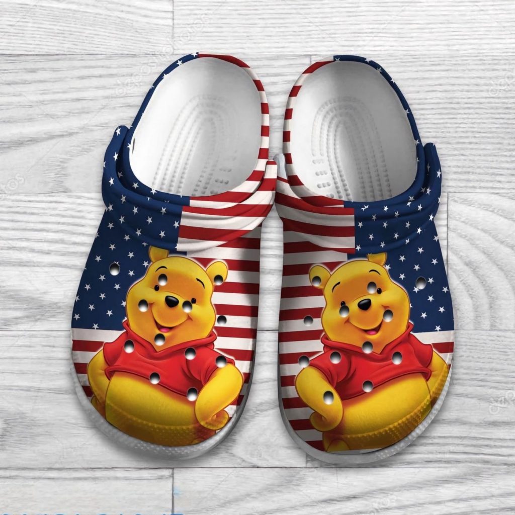 Winnie The Pooh Love America Clogs For Kids And Adults Winnie The Pooh Love America Clogs For Kids And Adults