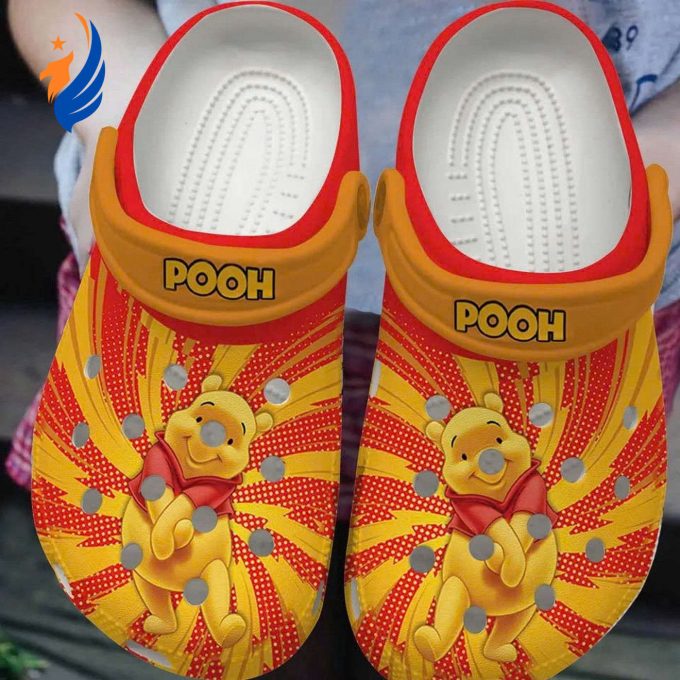 Winnie The Pooh Signature Icon Red Yellow Clogs For Kids And Adults Winnie The Pooh Signature Icon Red Yellow Clogs For Kids And Adults