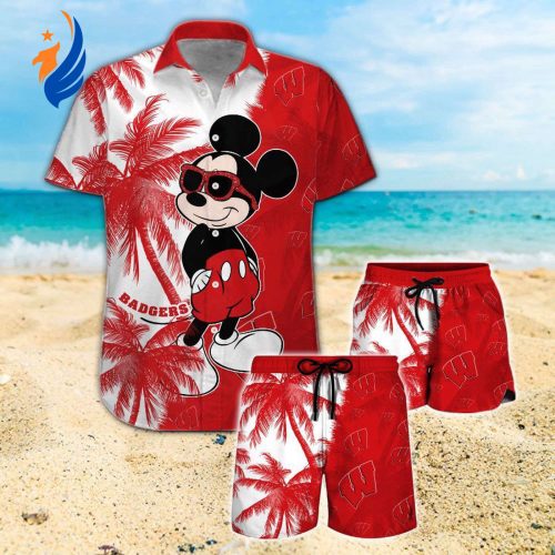 Show Your Team Spirit with Wisconsin Badgers & Mickey Mouse Hawaiian Shirt #2 – Perfect for Fans!