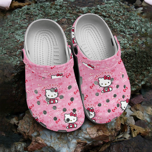 Water-Resistant And Cute Hello Kitty Pink Clogs For Kids & Adults