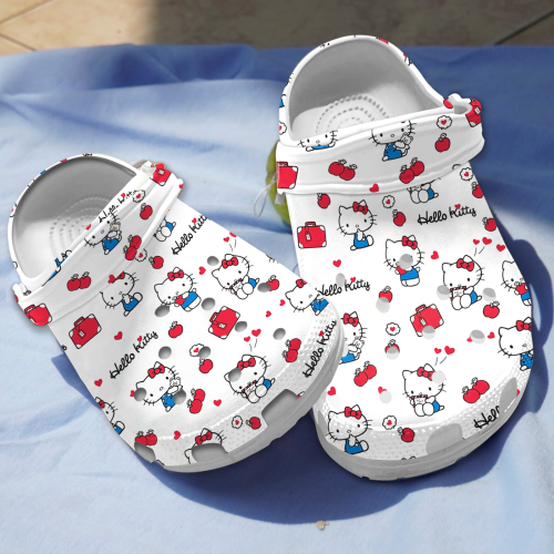Non-slip And Comfortable  Hello Kitty White Clogs For Kids & Adults