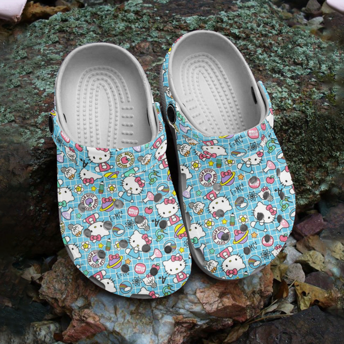 Water-proof Hello Kitty Light Blue Clogs For Kids & Adults