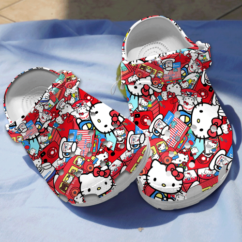 Water-proof And Lightweight Hello Kitty Red Clogs For Kids & Adults